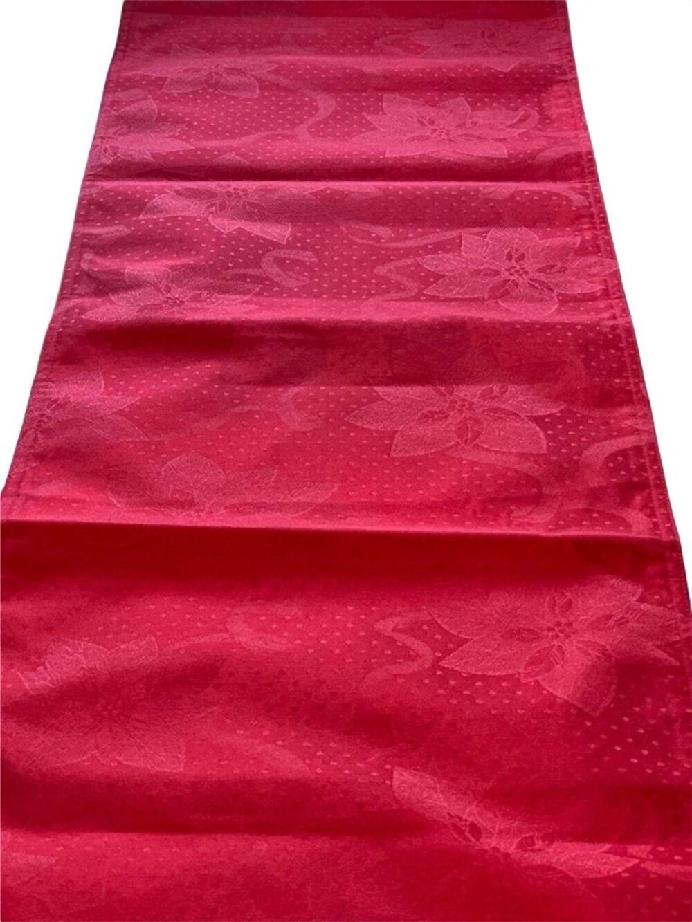 Christmas Table Runner 13"x72" Red Poinsettia Holiday Dining Family Mainstays